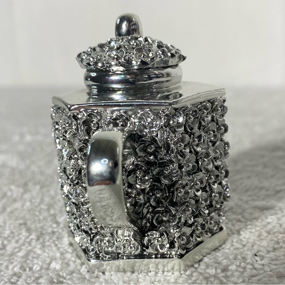 5/$35 Moda Argenti Silver Coated Decorative Hexagonal Teapot - Picture 8 of 12
